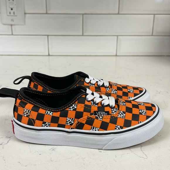 VANS KIDS GLOW CHECKERBOARD WEB AUTHENTIC ELASTIC LACE Size 1 Big Kids Halloween - Picture 13 of 16